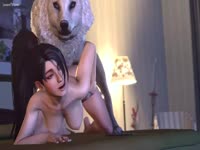 Horny hentai teen licked and fucked by dog in this beastiality scene